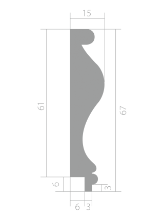 Trim 001 Ultrawood ( 67мм/ 15 мм )