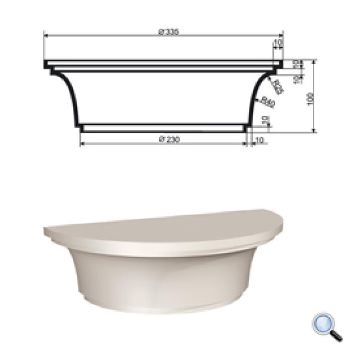 Капитель полуколонны LEPNINAPLAST КЛВ-205/1 HALF