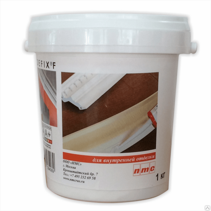 Клей акриловый белый "Adefix F" ведро 1 кг., купить со скидкой на LEPNINA.SHOP!